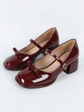 Square Toe Chunky Heel Ma Lizhen Platform Shoes